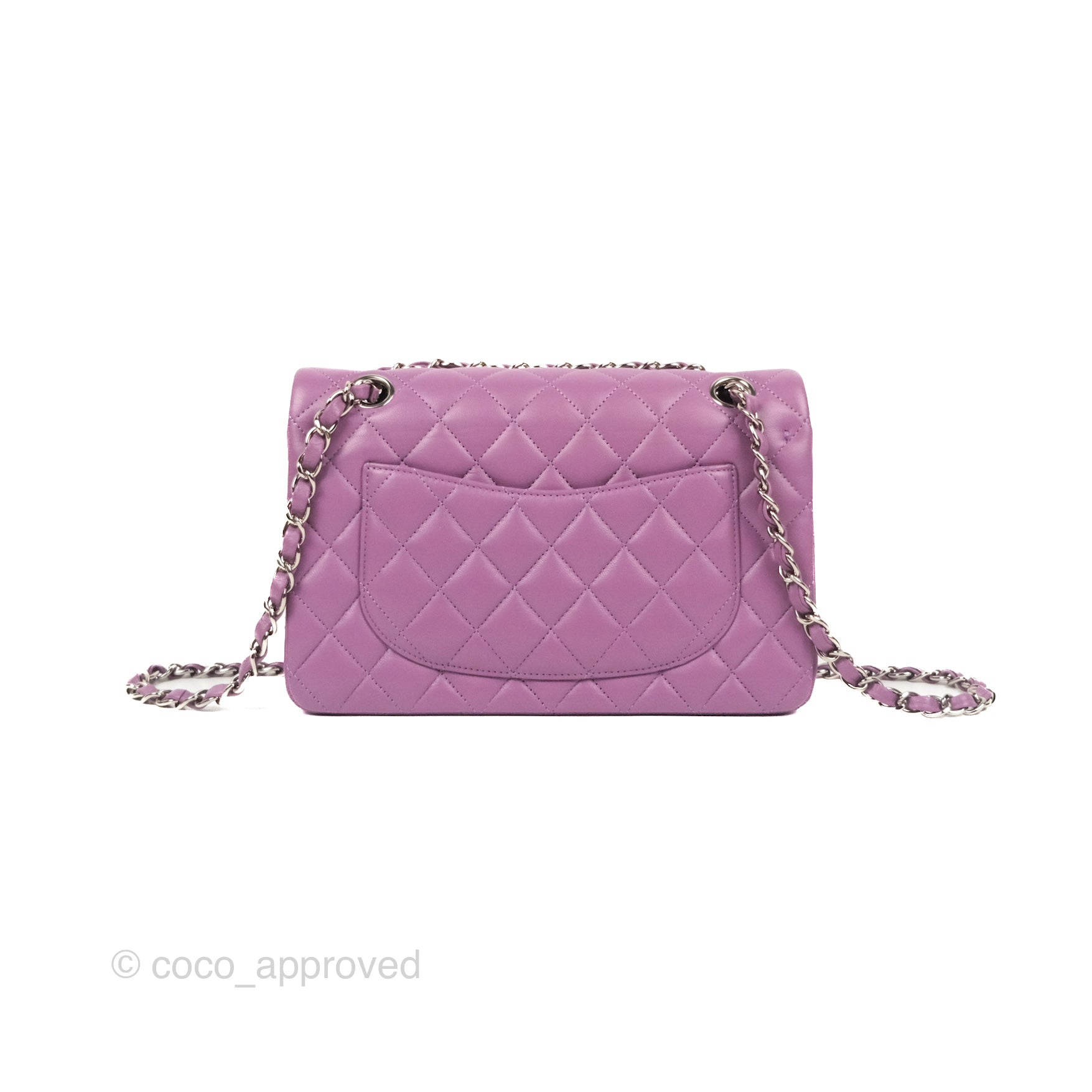 Chanel Small Classic Quilted Flap Purple Lambskin Silver Hardware – Coco  Approved Studio