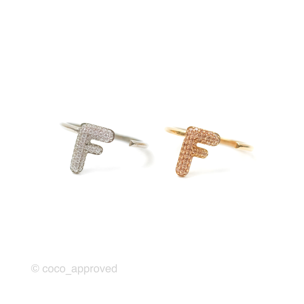 Fendi F is Fendi Ring Crystal Gold Silver
