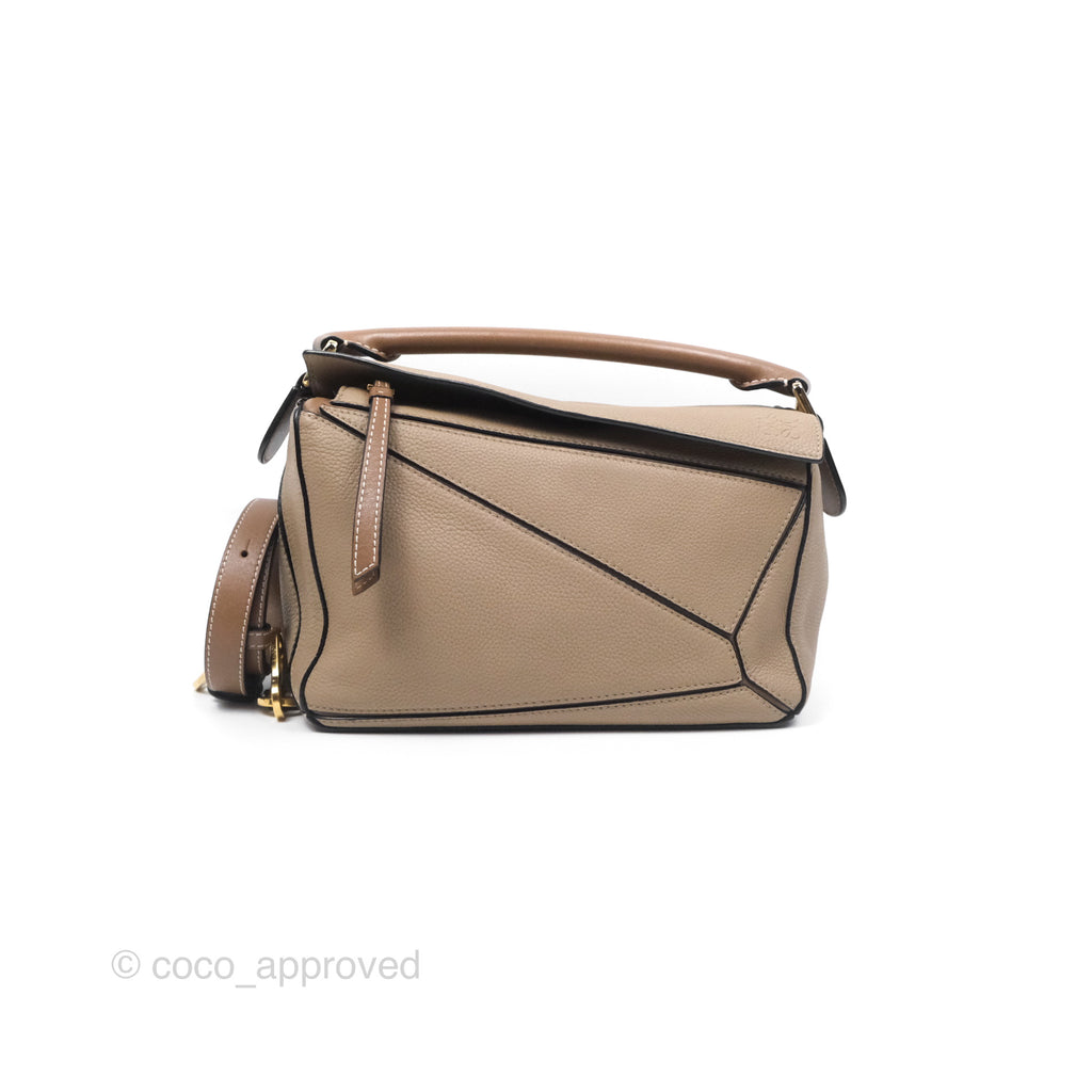 Loewe Small Puzzle Bag Sand Mink Grained Calfskin