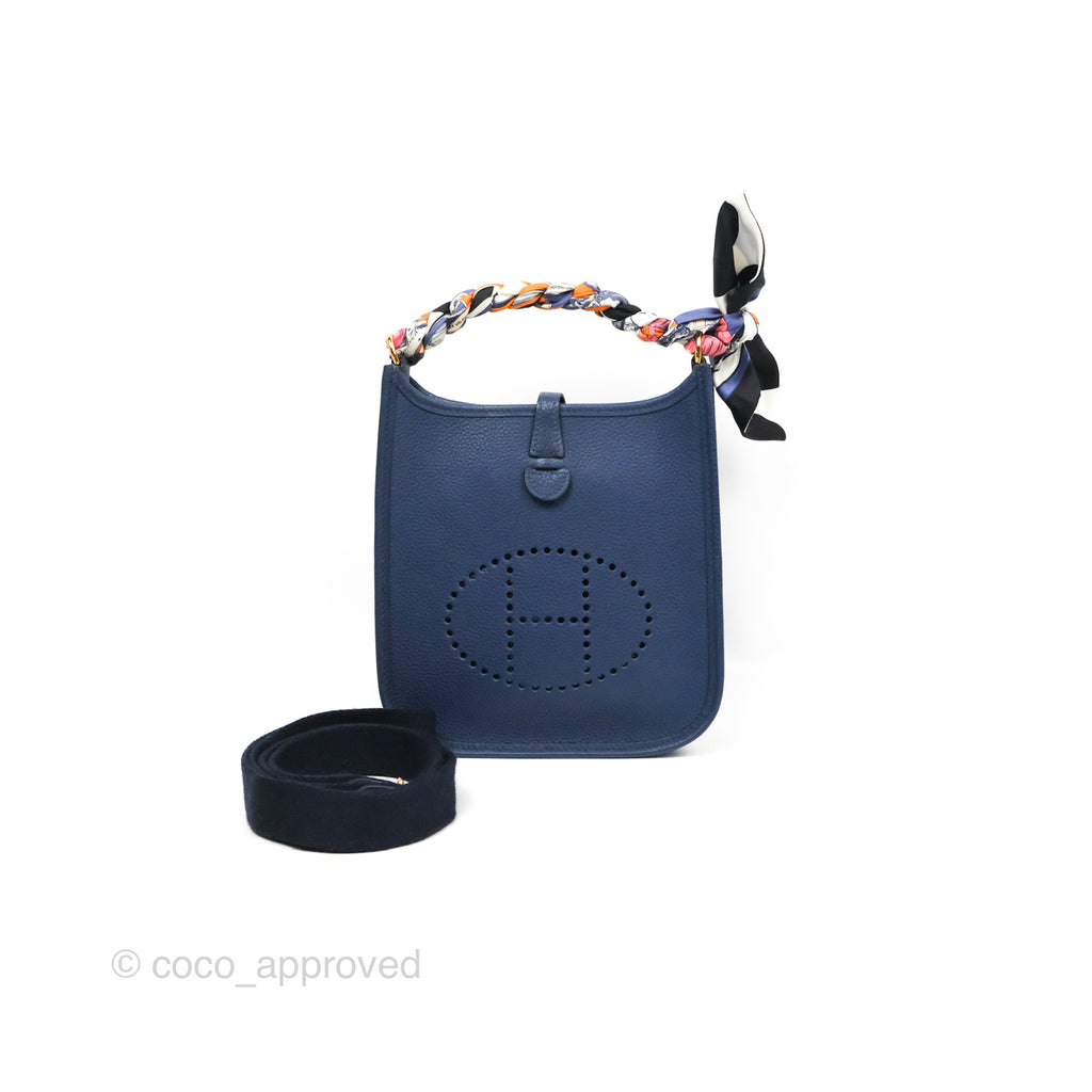 Hermès Mini Evelyne 16 Amazone Bleu Saphir/ Bleu Indigo Gold Hardware