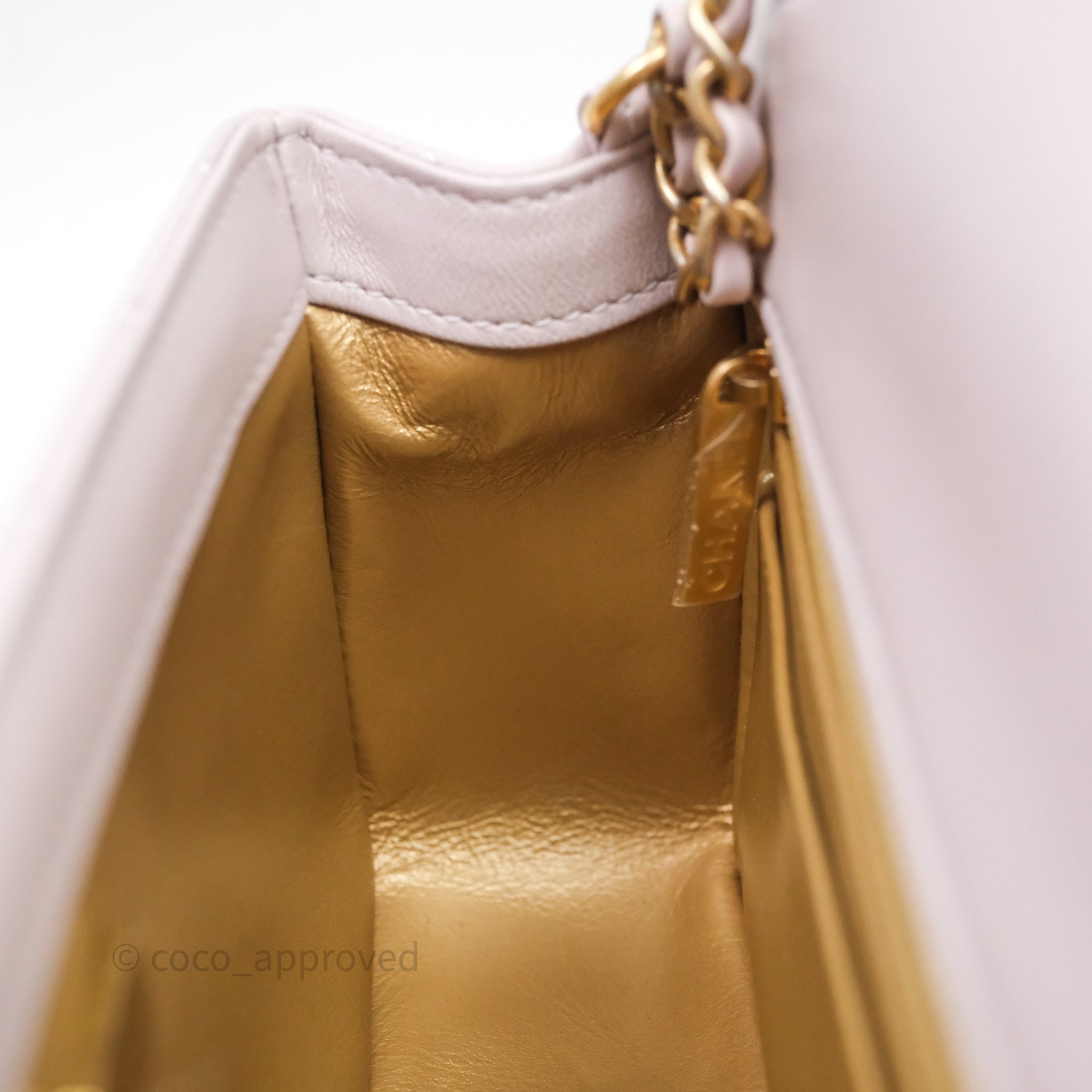 Chanel Mini Rectangular Pearl Crush Lilac Lambskin Aged Gold