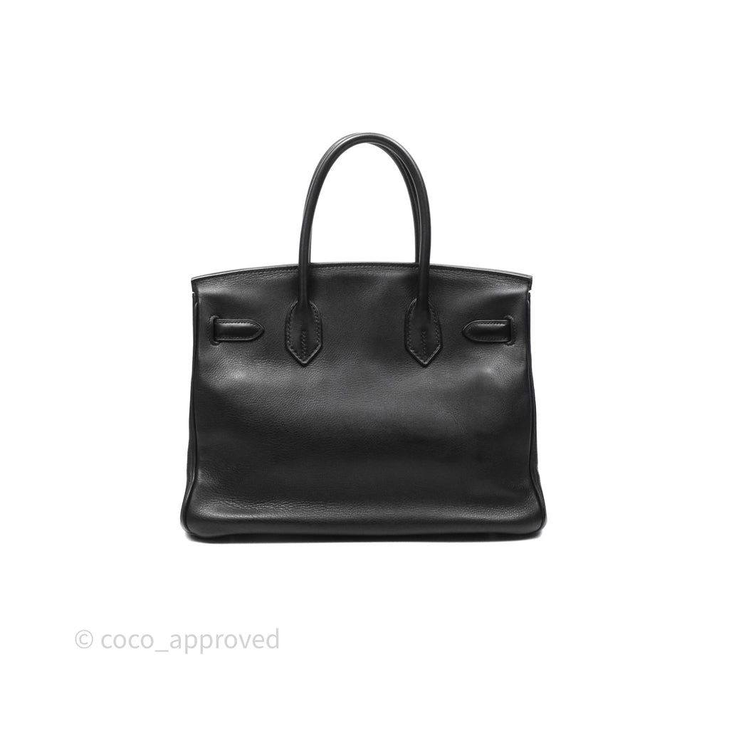 Hermès Birkin 30 Noir 89 Evergrain Palladium Hardware