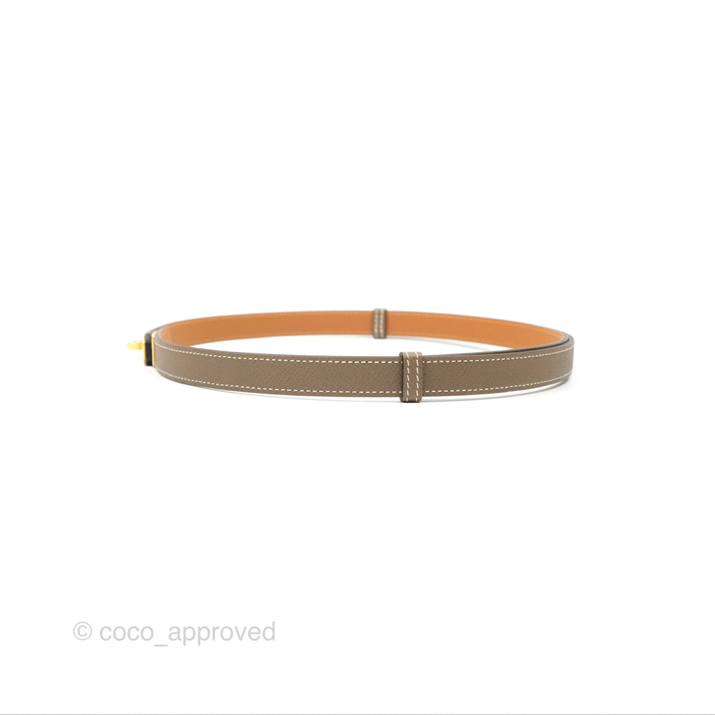 Hermès Epsom Kelly Buckle Belt Etoupe Gold Hardware