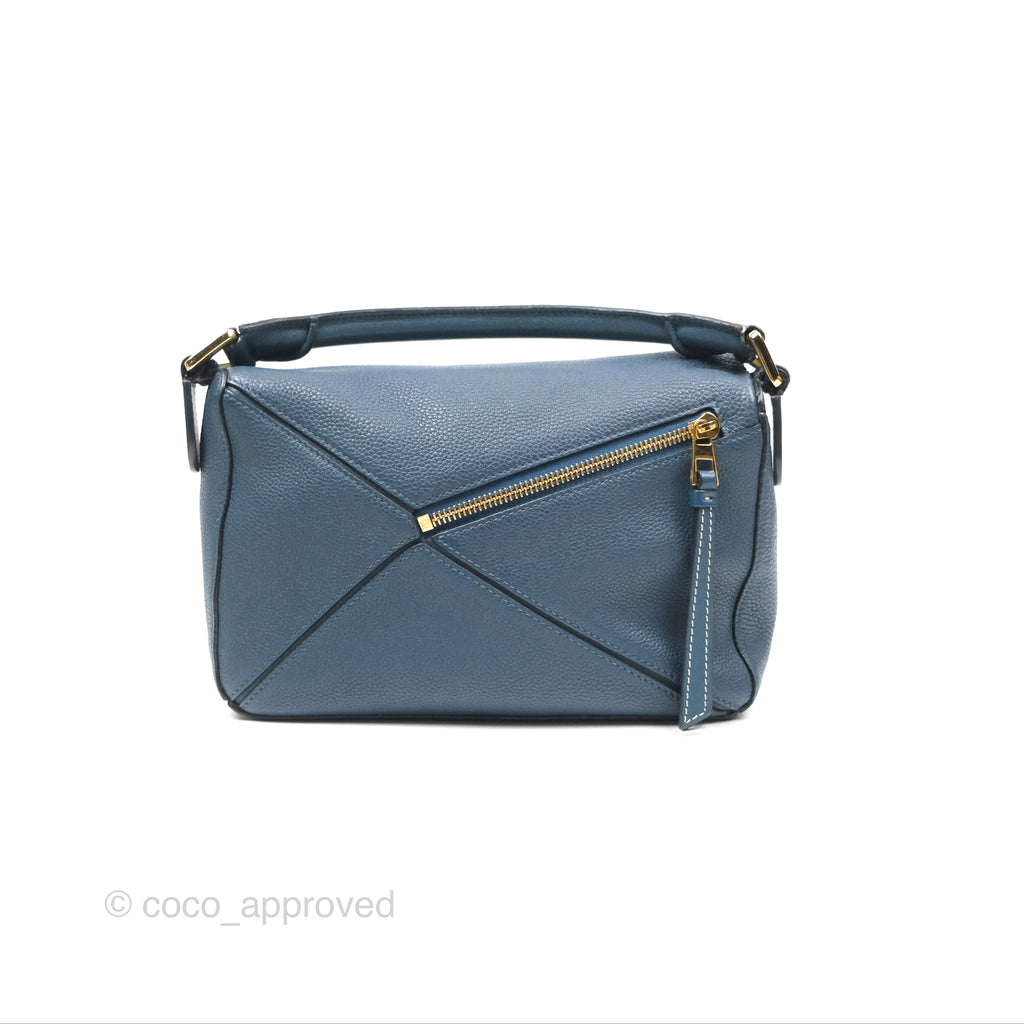 Loewe Small Puzzle Bag Navy Grained Calfskin