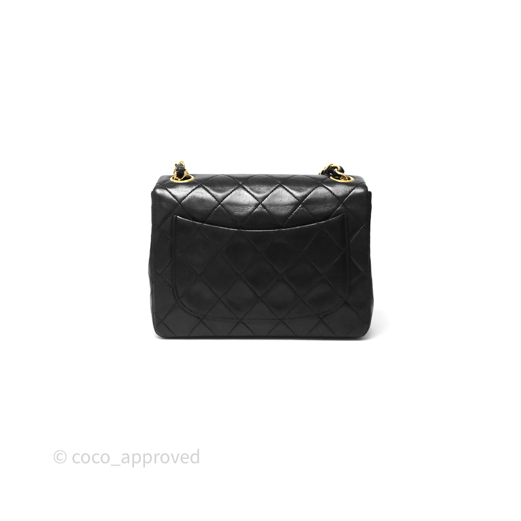 Chanel Vintage Mini Square Black Lambskin 24K Gold Hardware