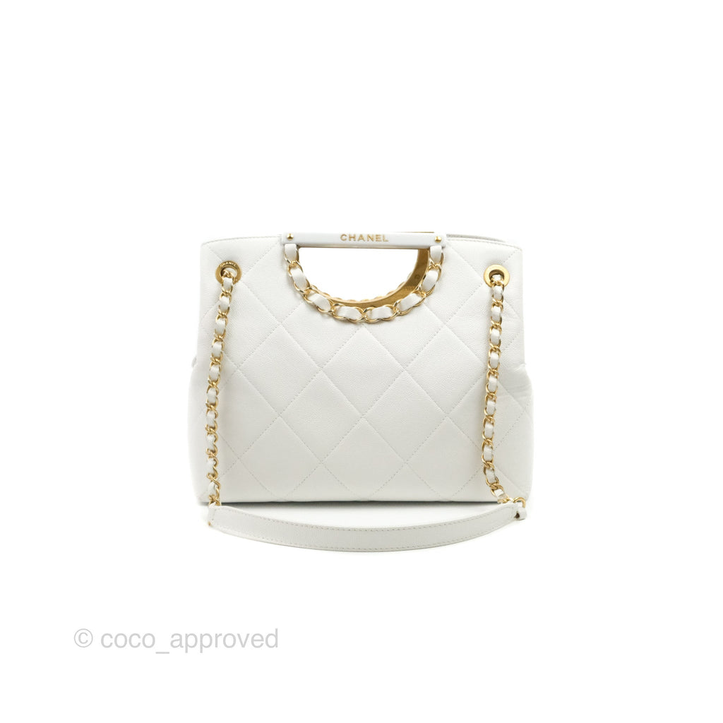 Chanel A Real Catch Shopping Bag White Caviar