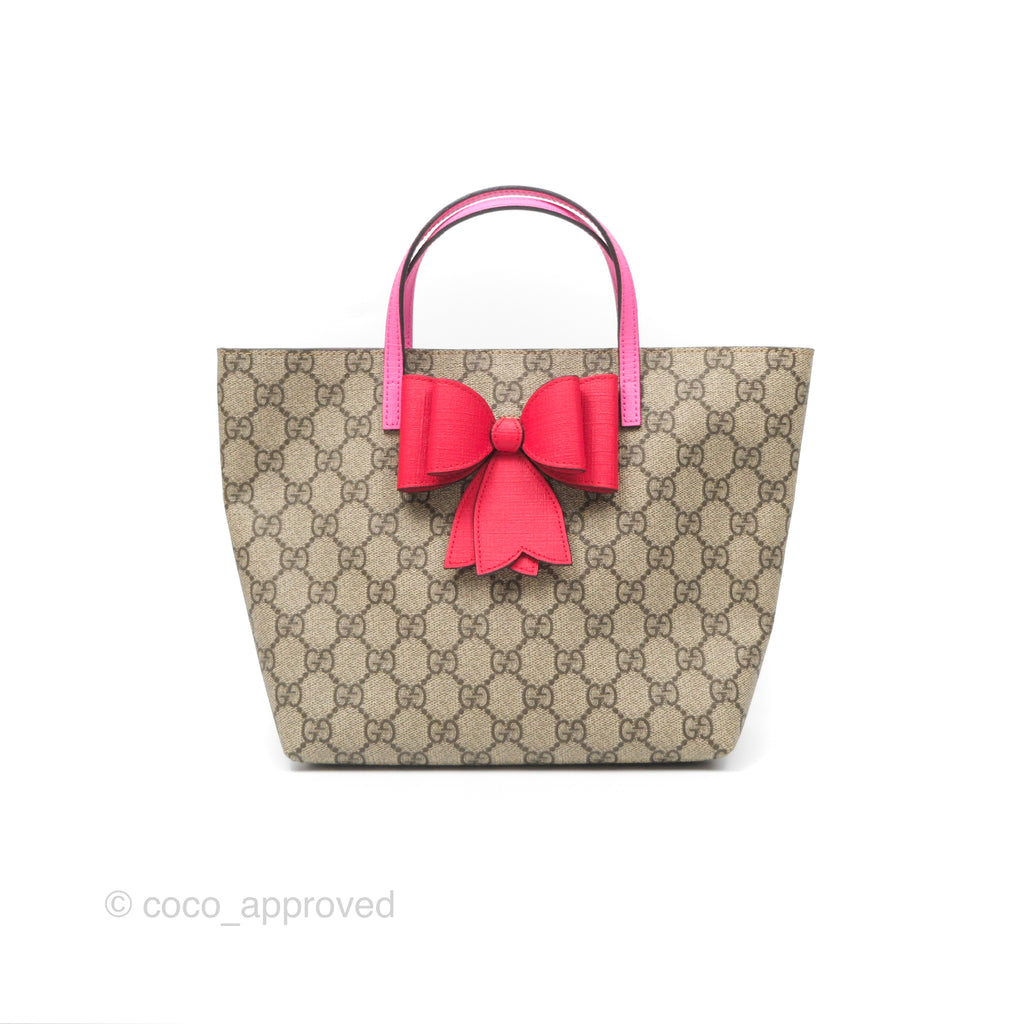 Gucci Kids Bow Tote Bag GG Supreme Monogram