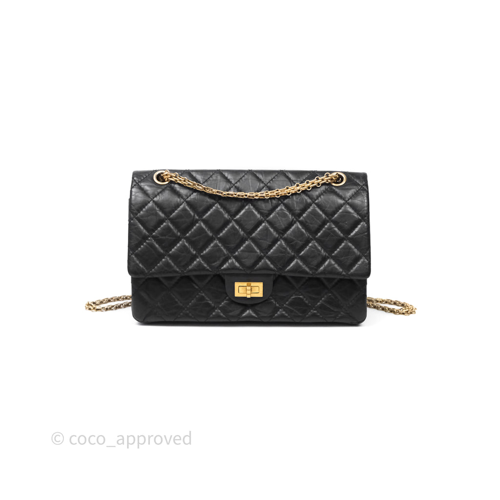 Chanel Reissue 226 Quilted Aged Calfskin Black Aged Gold Hardware