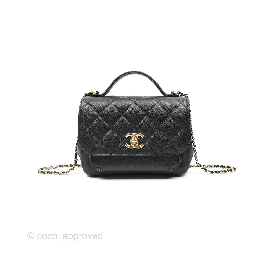 Chanel Quilted Small Business Affinity Flap Black Caviar Gold Hardware