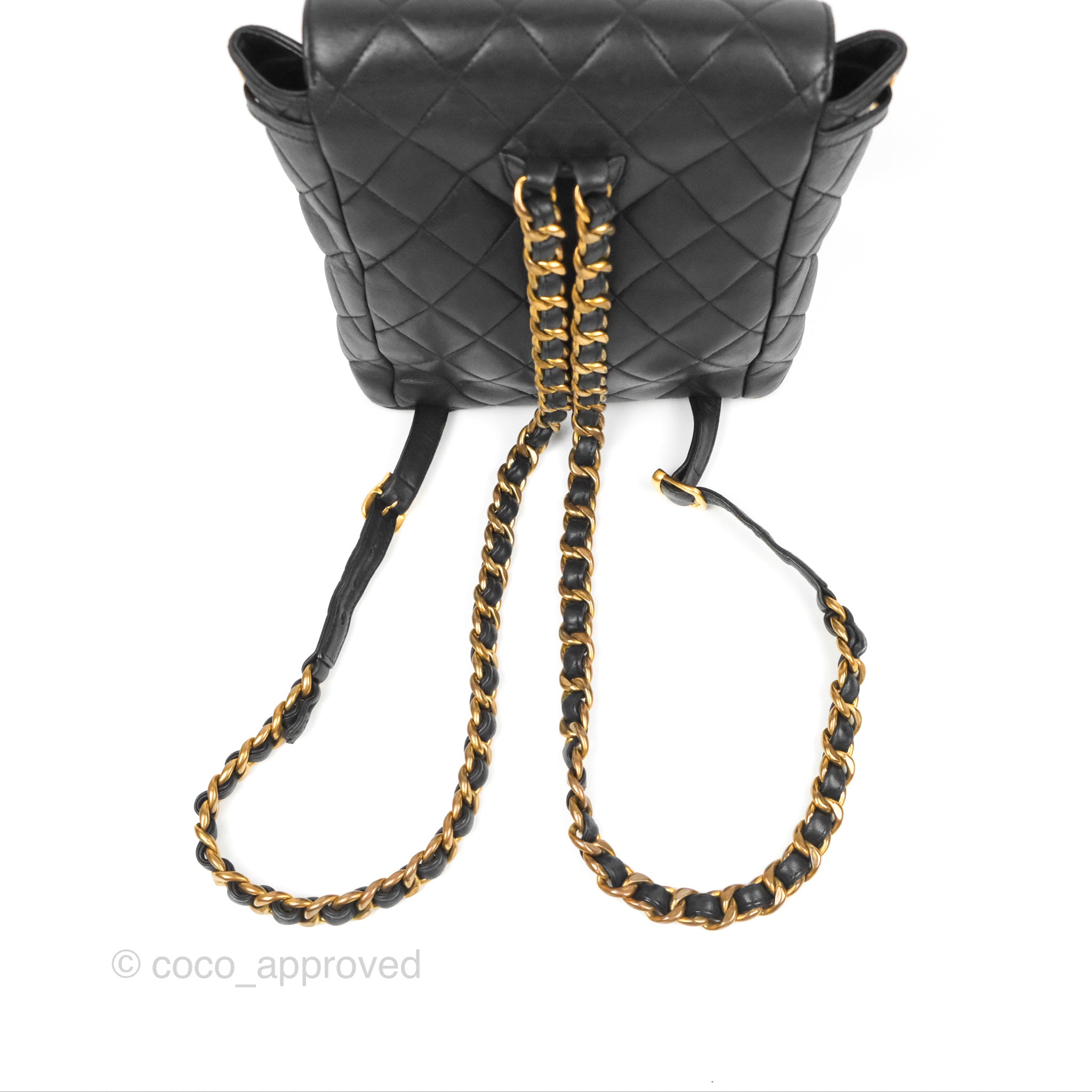 Chanel Vintage CC Duma Backpack Black Lambskin 24K Gold Hardware – Coco  Approved Studio