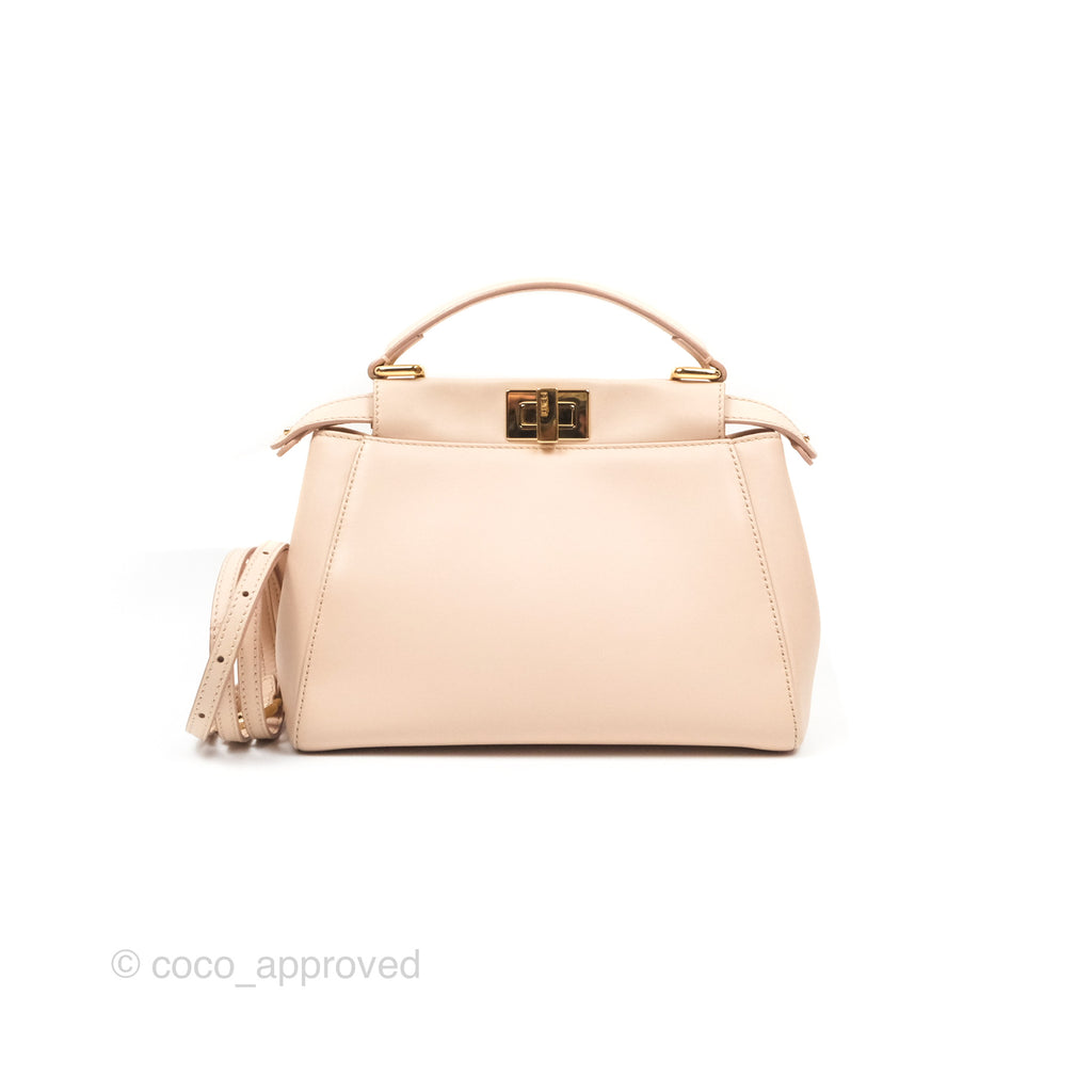 Fendi Mini Peekaboo Bag Light Pink Lambskin Gold Hardware