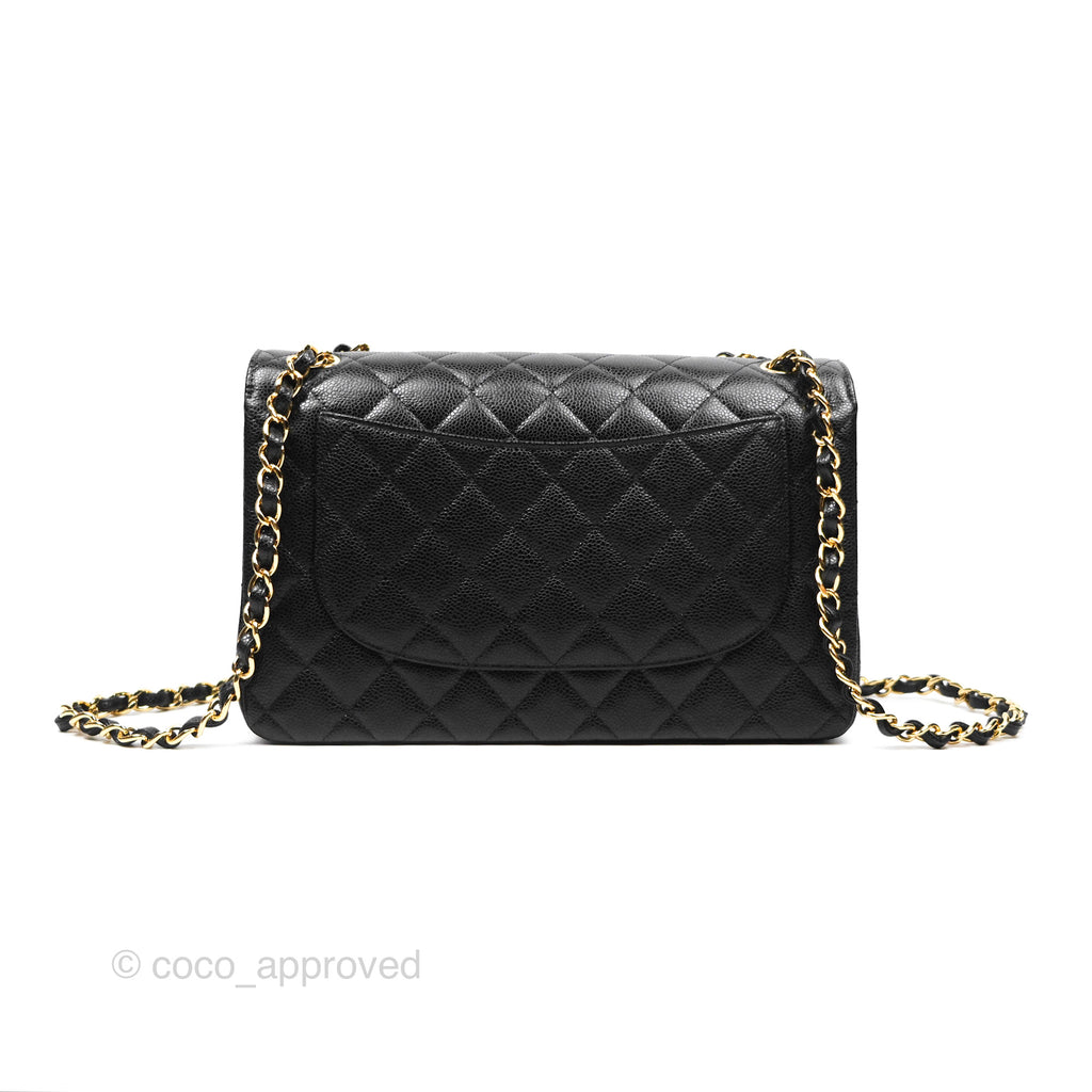 Chanel Jumbo Double Flap Black Caviar Gold Hardware⁣⁣