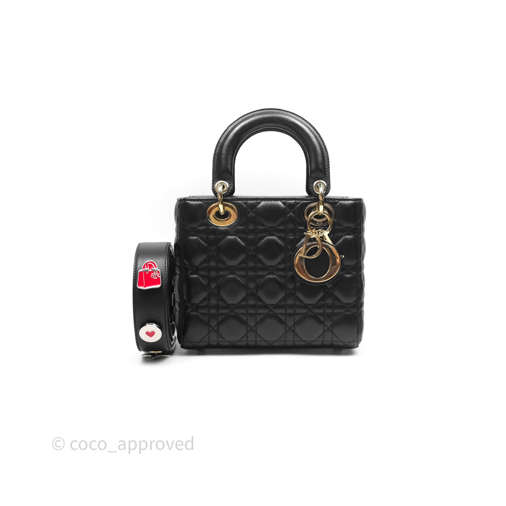 Christian Dior Small Lady Dior My ABCDior Black Cannage Lambskin
