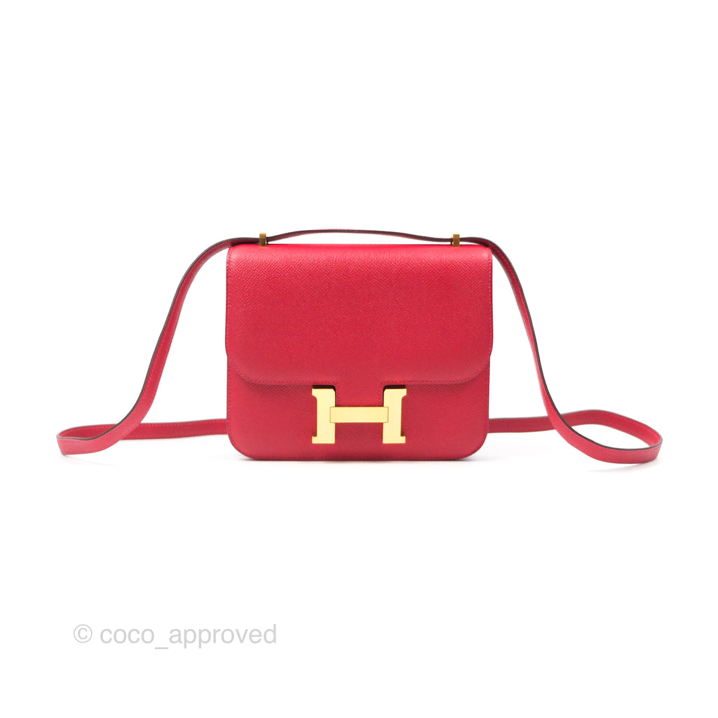 Hermès Constance Mini 18cm Red Epsom Gold Hardware