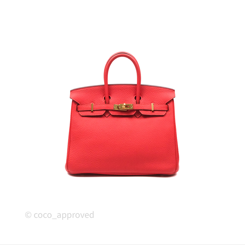 Hermès Birkin 25 Retourne Rouge Tomate S5 Clemence Gold Hardware