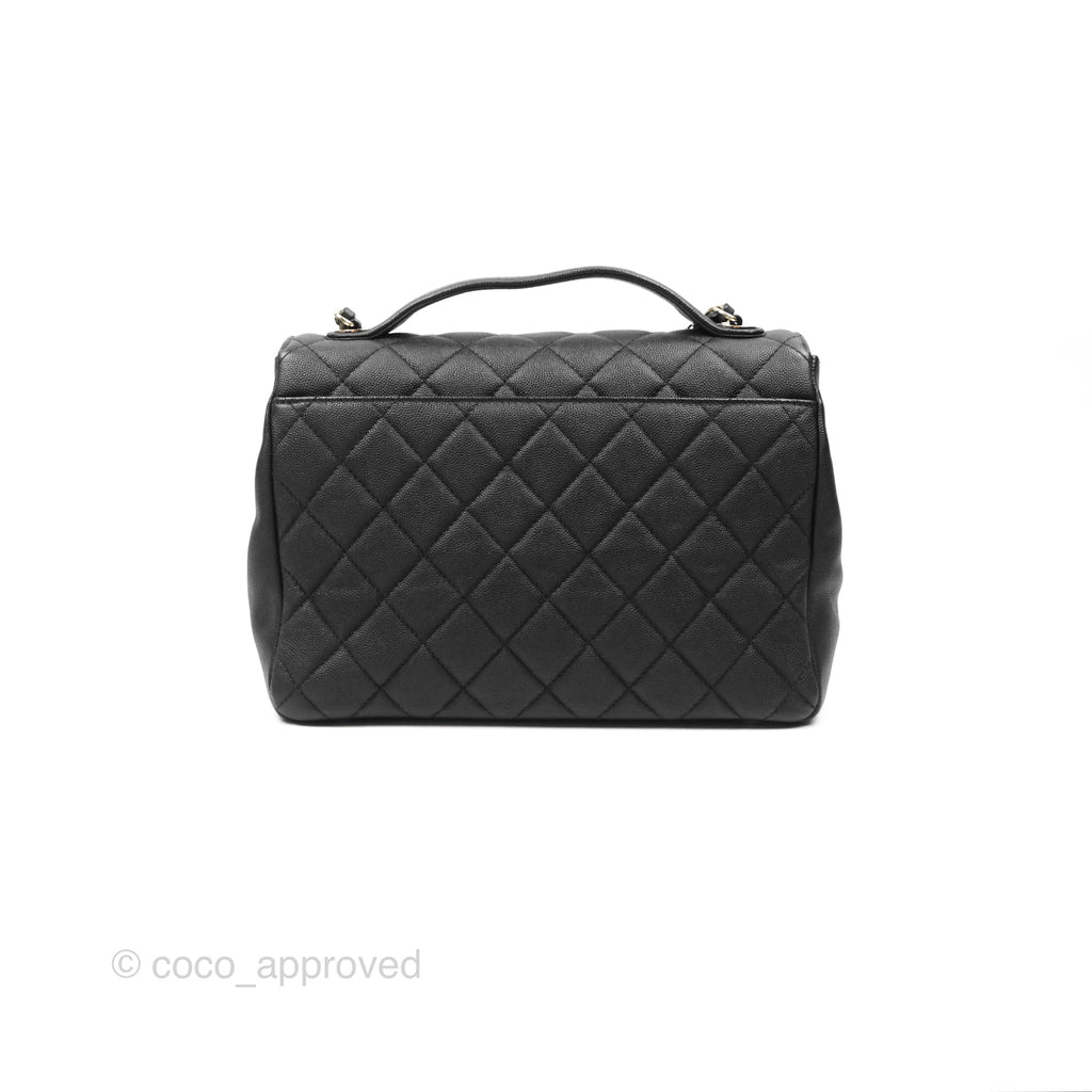 Chanel Quilted Large Business Affinity Flap Black Caviar Gold Hardware