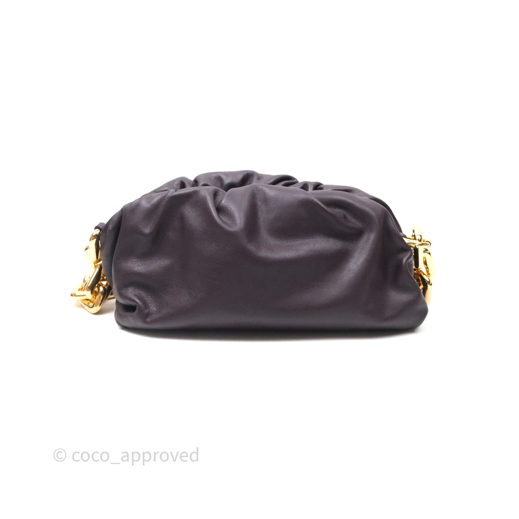 Bottega Veneta Chain Pouch Brown Calfskin Gold Hardware