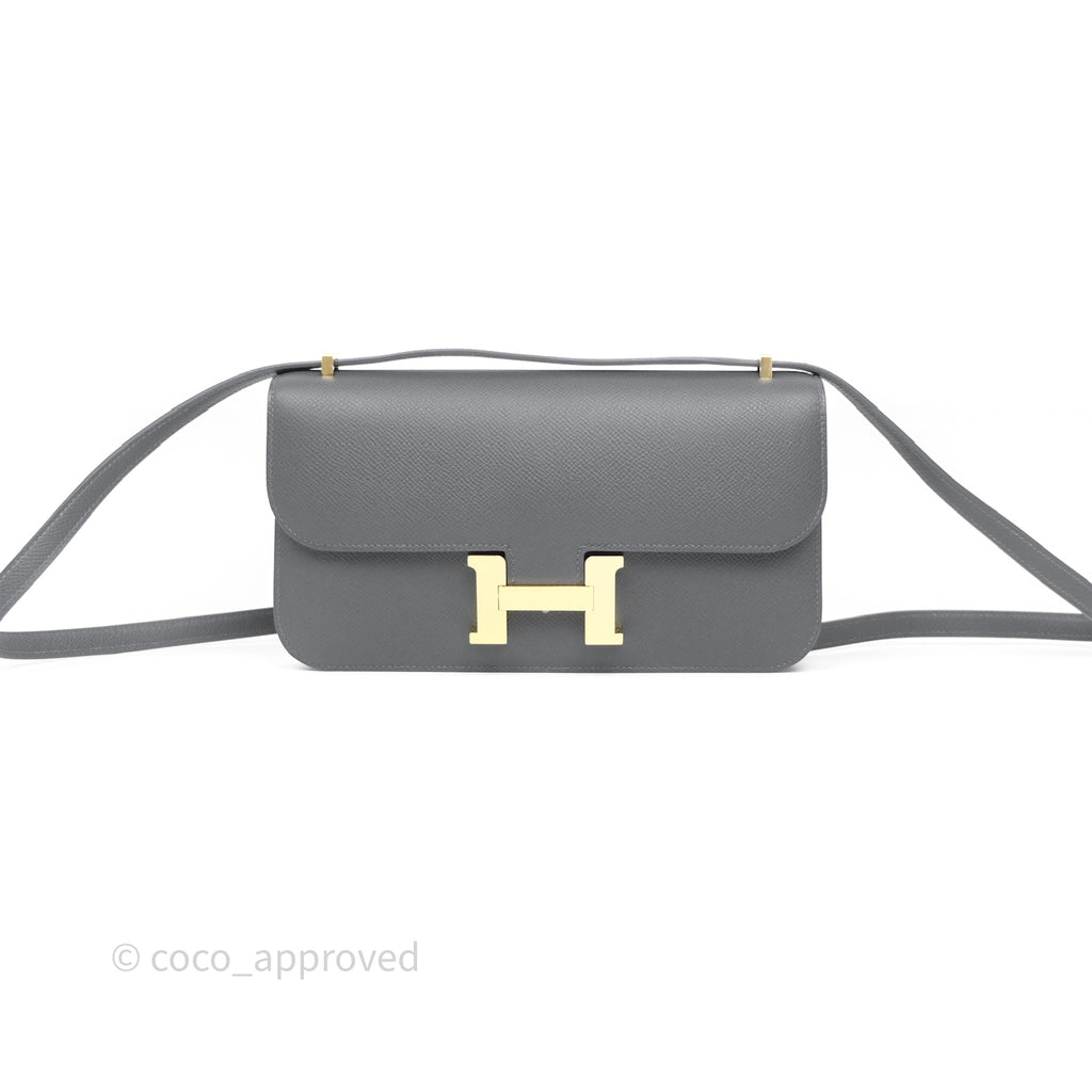 - DM/Email To Purchase - Hermès Constance Elan Ardoise 85 Epsom Gold Hardware