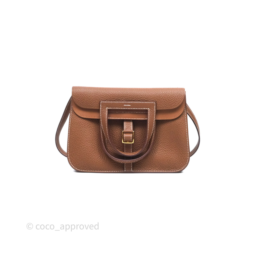Hermès Halzan 25 Gold Clemence Gold Hardware