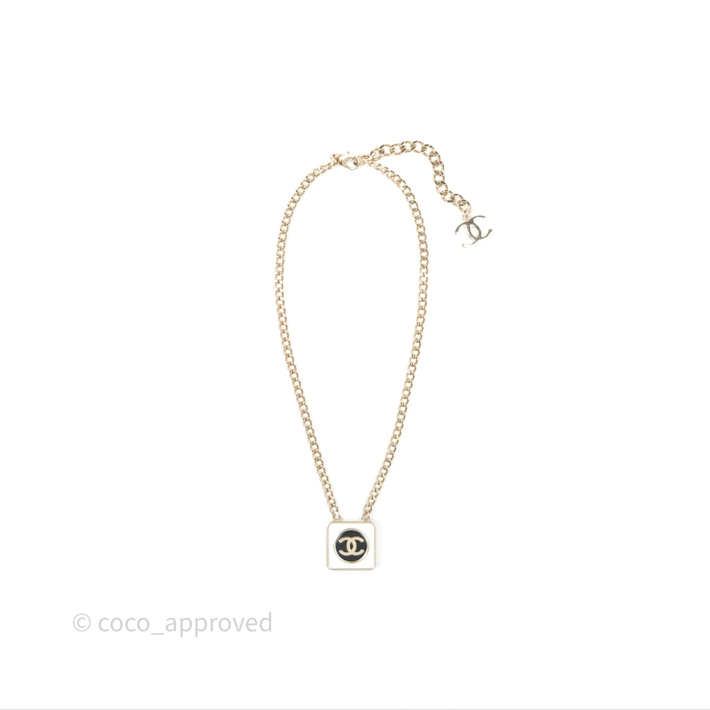 Chanel Square CC Necklace Gold Tone 23C
