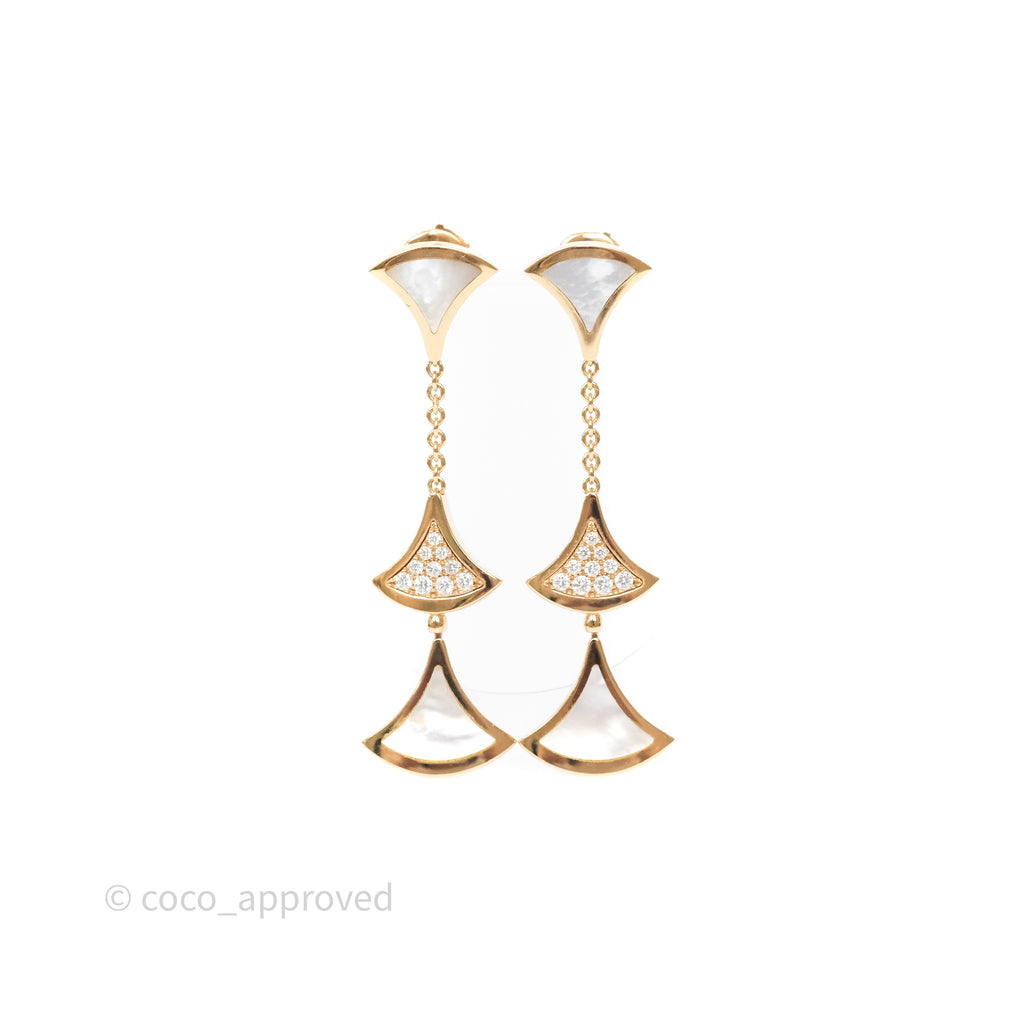 Bvlgari Divas' Dream Earrings Diamonds Mother of Pearl