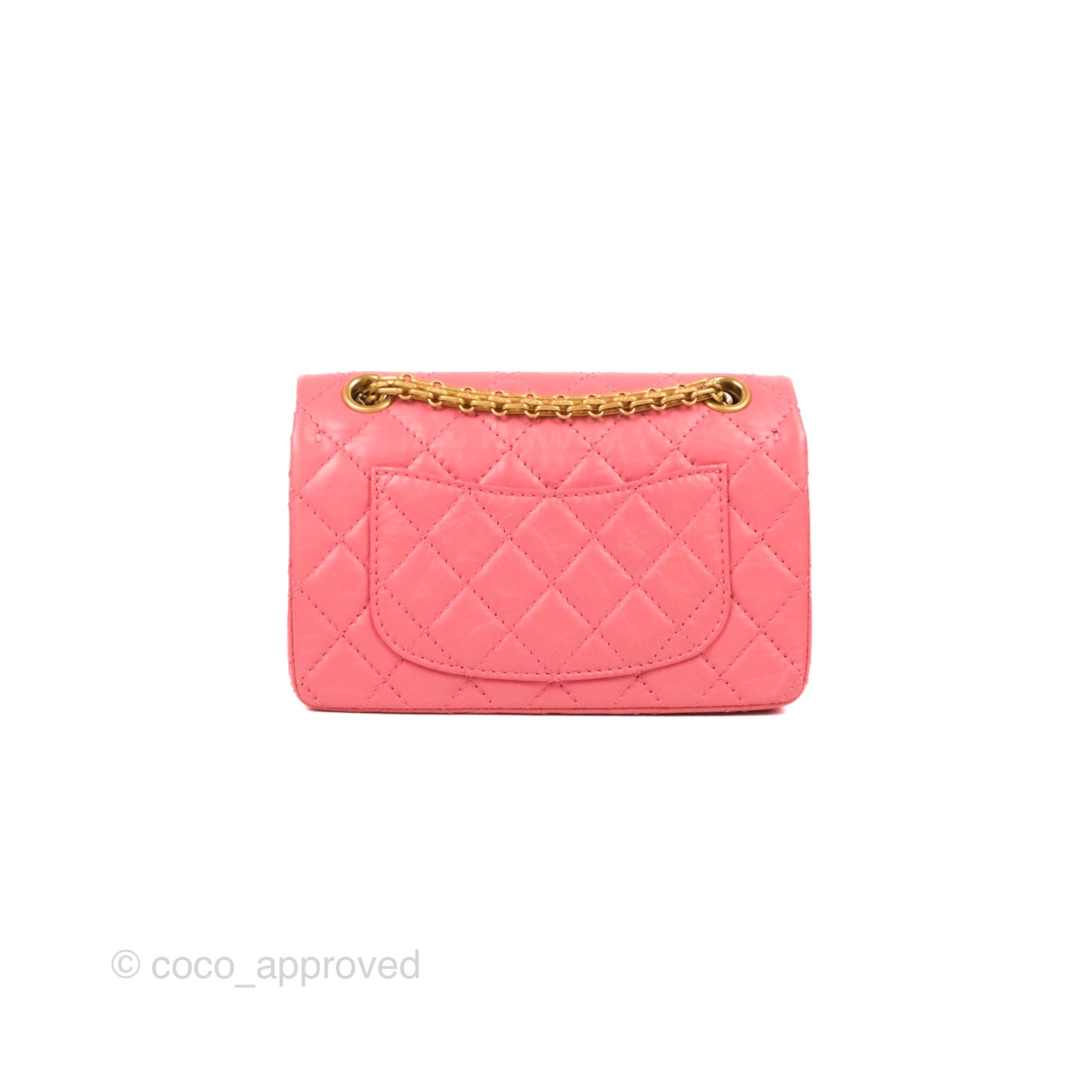 Chanel Mini Reissue 224 Pink Aged Calfskin Aged Gold Hardware