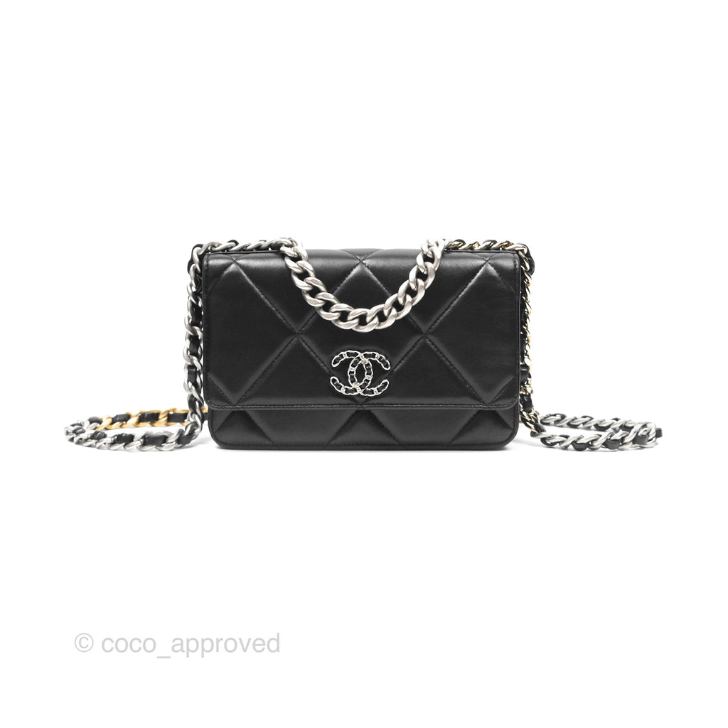 Chanel 19 Wallet on Chain WOC Black Mixed Hardware