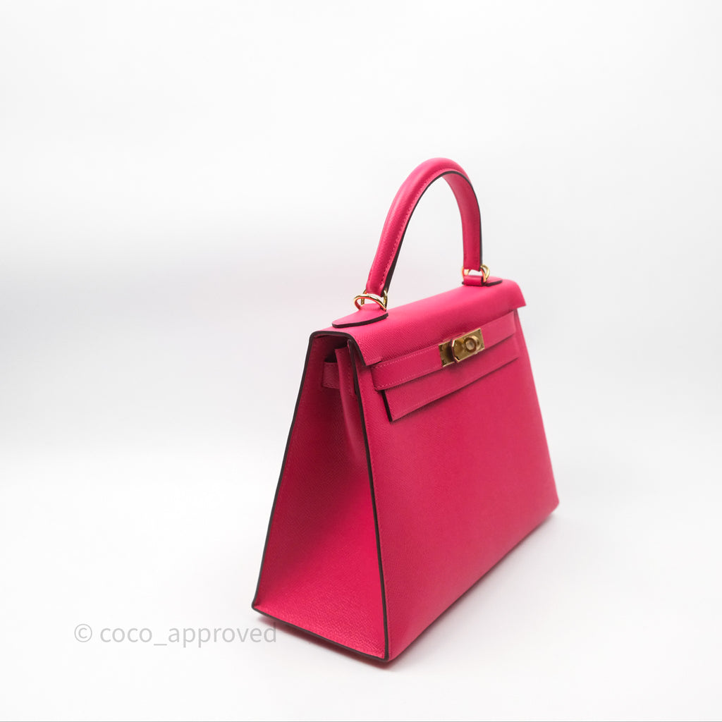 Hermès Kelly II 28 Sellier Rose Extreme I6 Epsom Gold Hardware