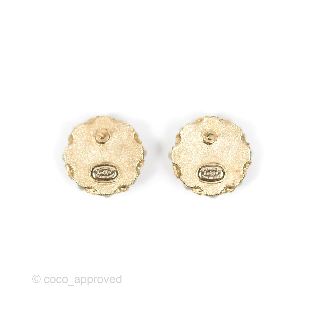 Chanel CC Pearl Round Earrings 19V