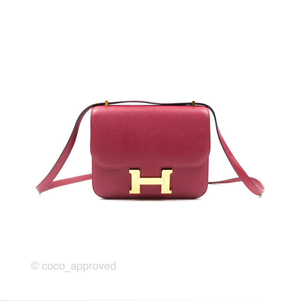 Hermès Constance Mini 18cm Rouge Grenat K1 Epsom Gold Hardware