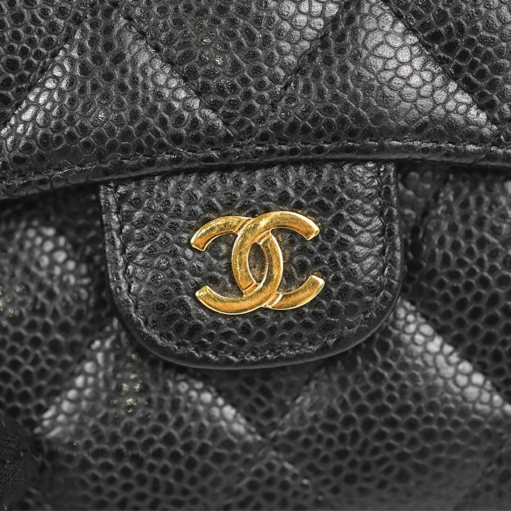 Chanel Classic Short Flap Wallet Black Caviar Gold Hardware