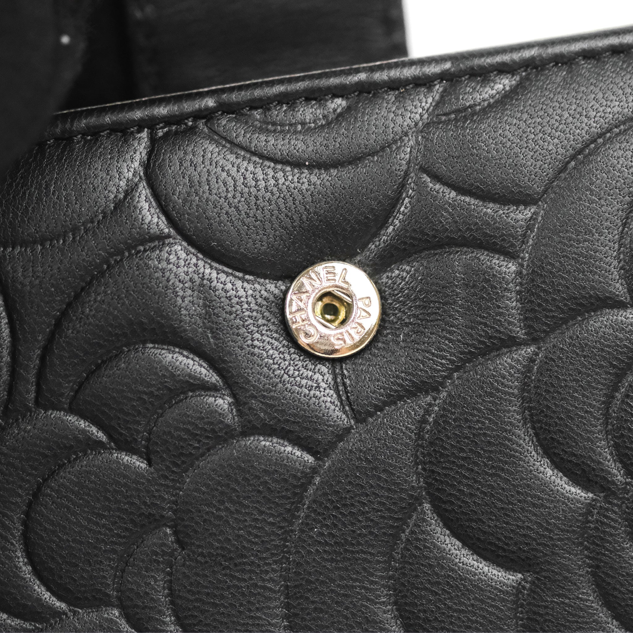 Chanel Wallet Black Camellia Embossed Lambskin Silver Hardware – Coco  Approved Studio