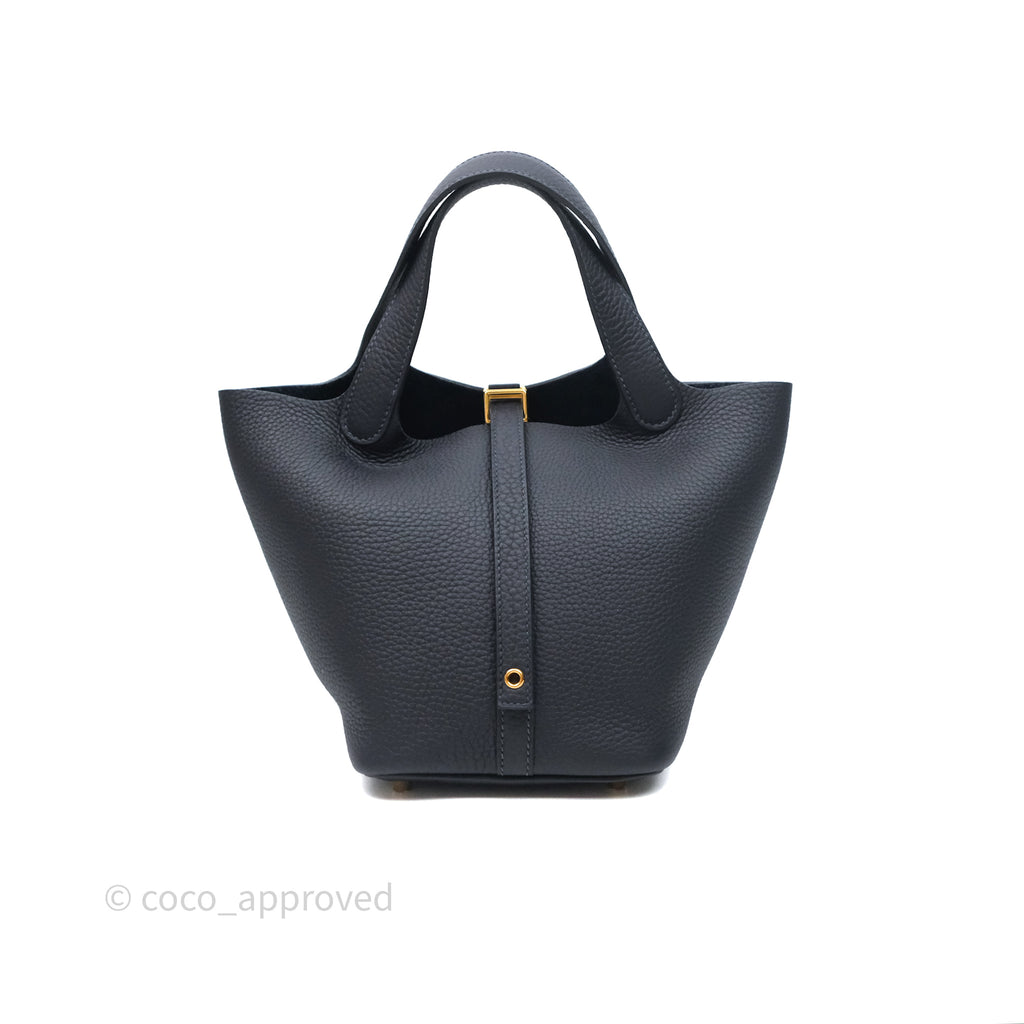 Hermès Picotin 18 Caban 3Y Clemence Gold Hardware 