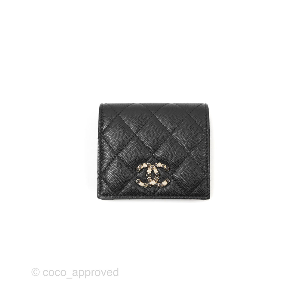 Chanel Small Wallet Black Caviar 23K