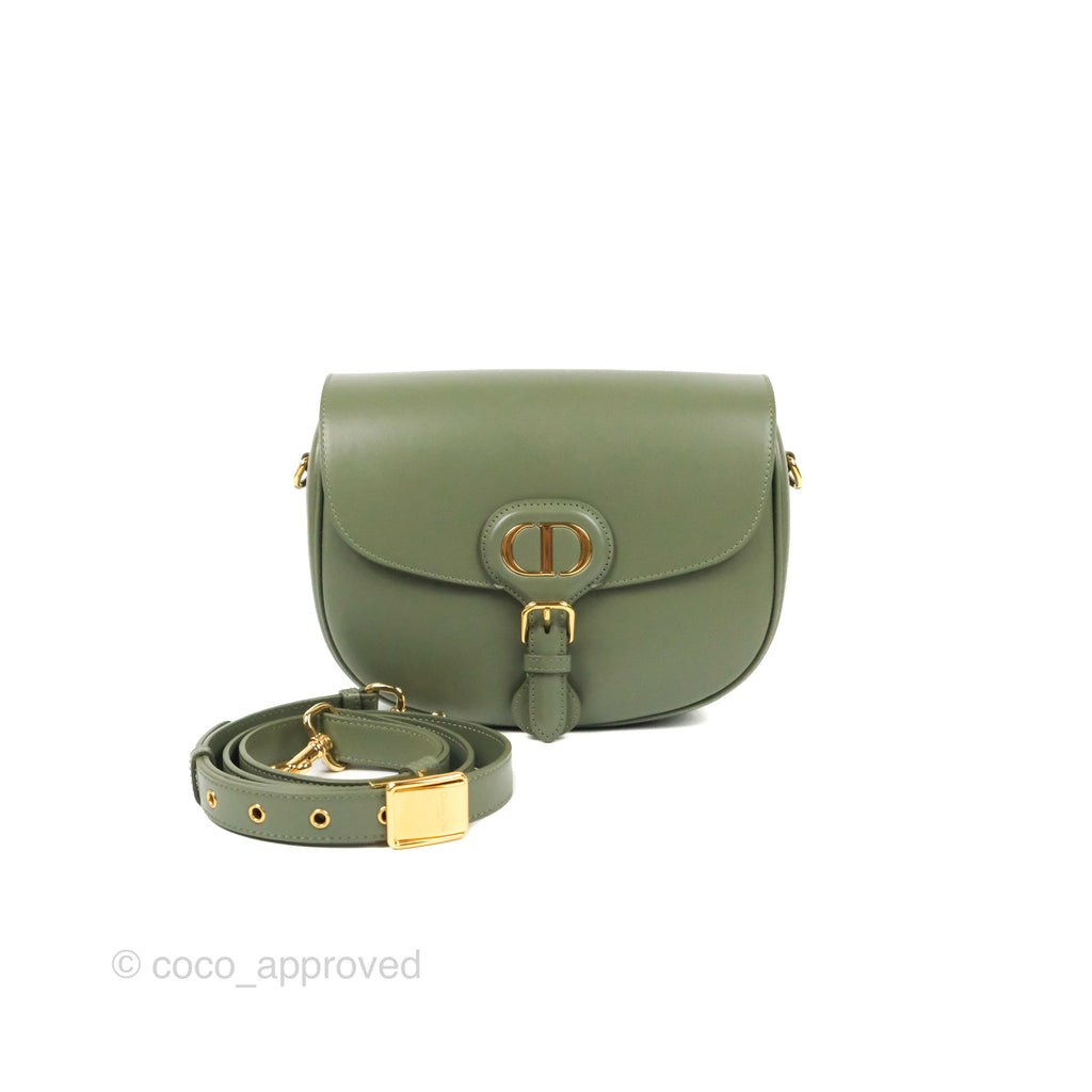 Dior Medium Bobby Bag Cedar Green Calfskin Gold Hardware