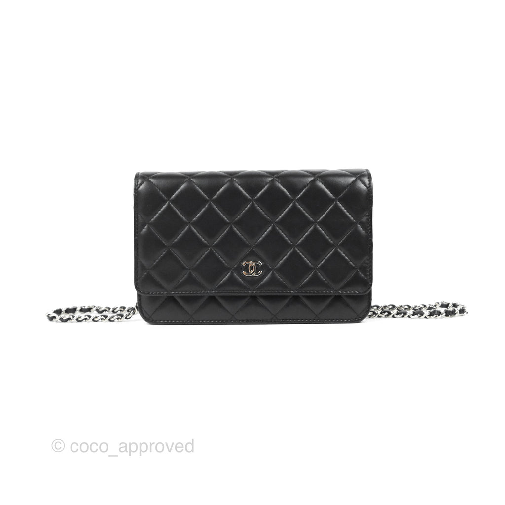 Chanel Quilted Classic WOC Black Lambskin Silver Hardware