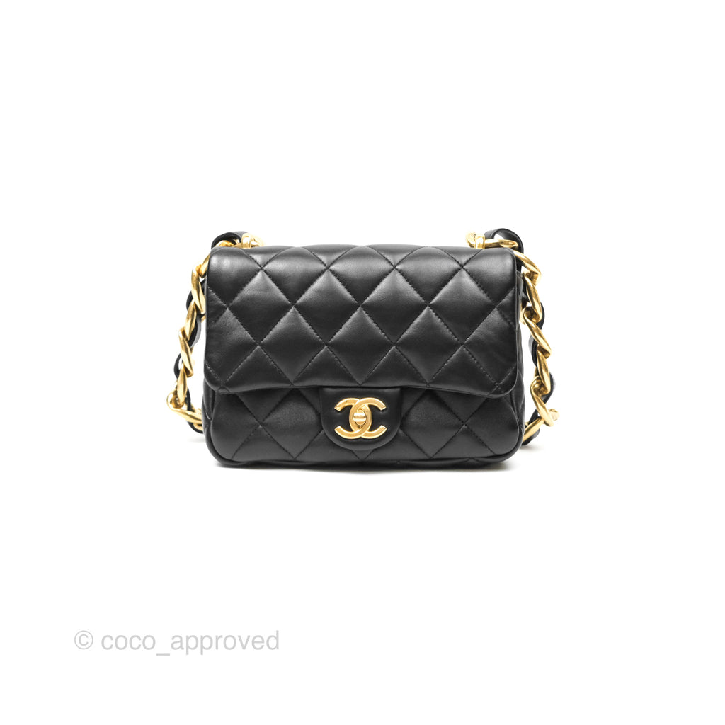 Chanel Small Funky Town Black Lambskin Aged Gold Hardware