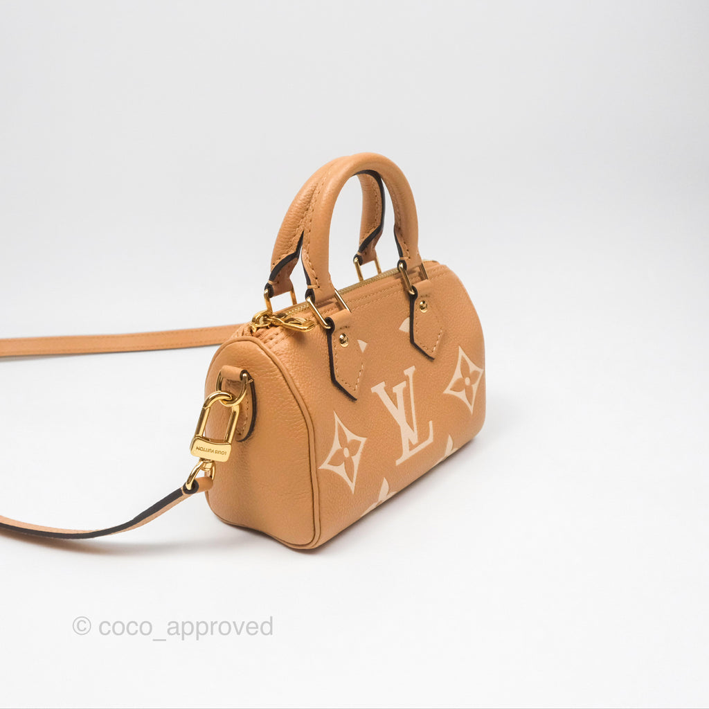 Louis Vuitton Nano Speedy Monogram Arizona Creme