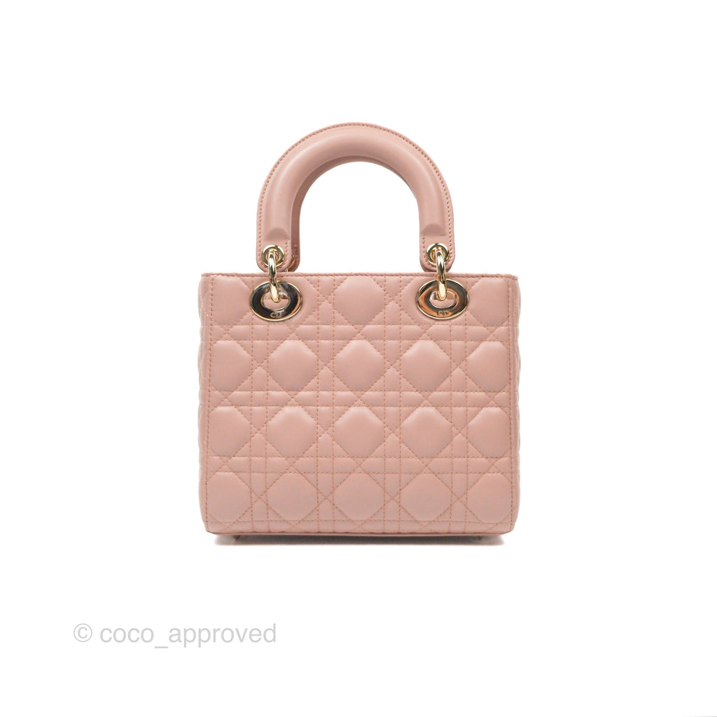 Christian Dior Small Lady Dior My ABCDior Blush Cannage Lambskin Gold Hardware