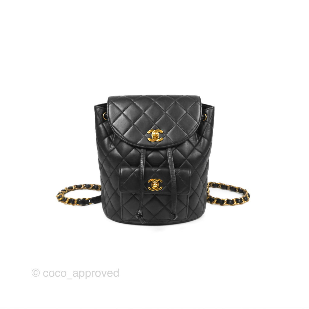 Chanel Vintage White Caviar Backpack Bag with 24k Gold Hardware Chanel