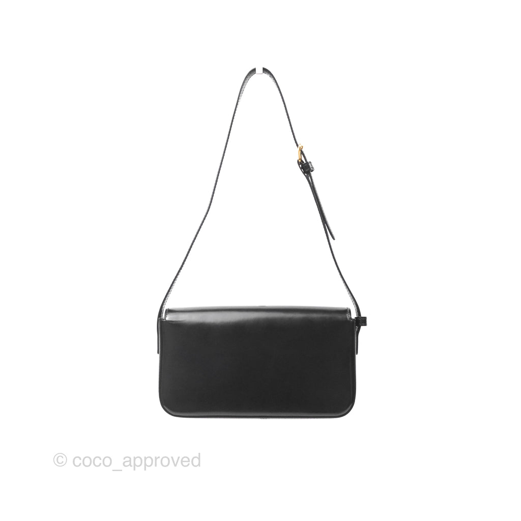 Celine Triomphe Shoulder Bag Black Calfskin