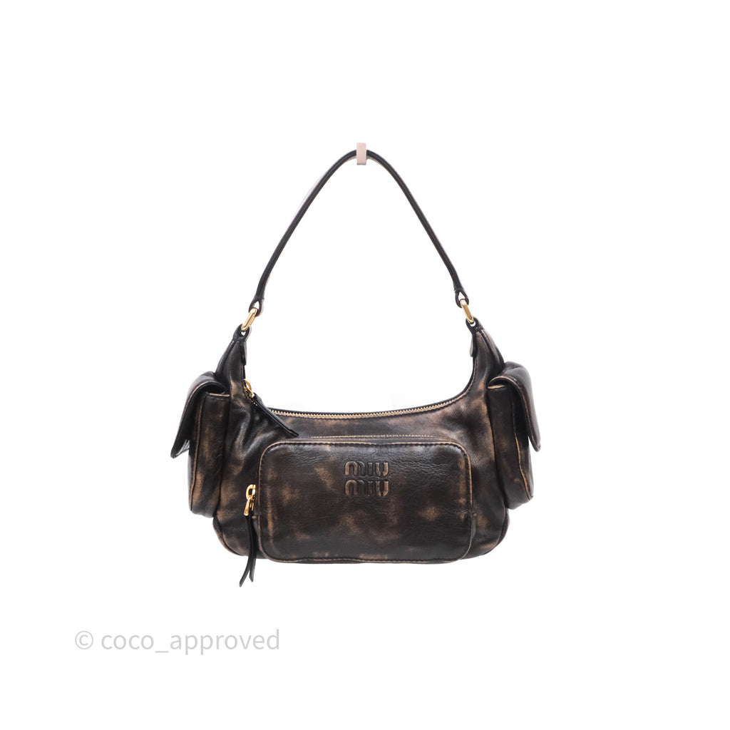 Miumiu Nappa leather Pocket bag Coffee
