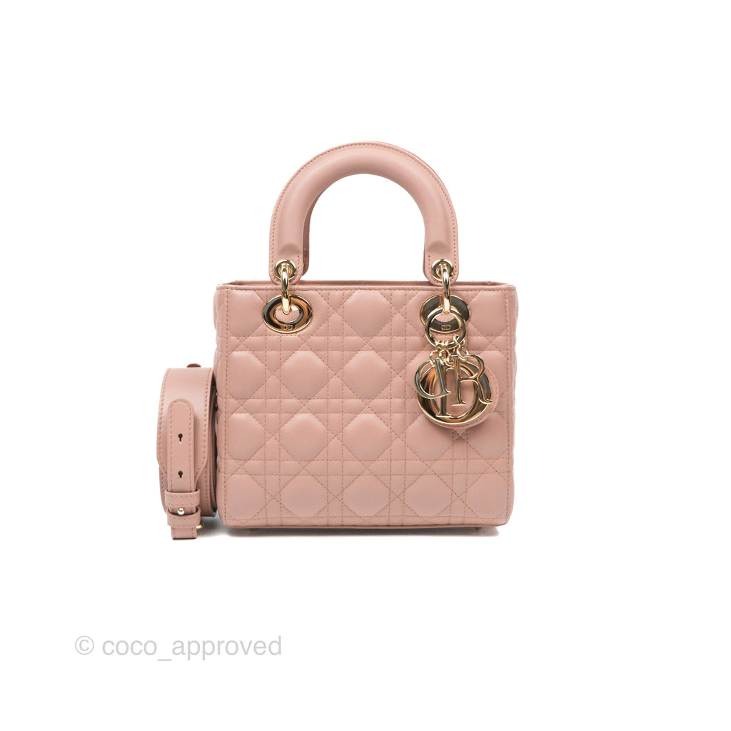 Christian Dior Small Lady Dior My ABCDior Blush Cannage Lambskin Gold Hardware