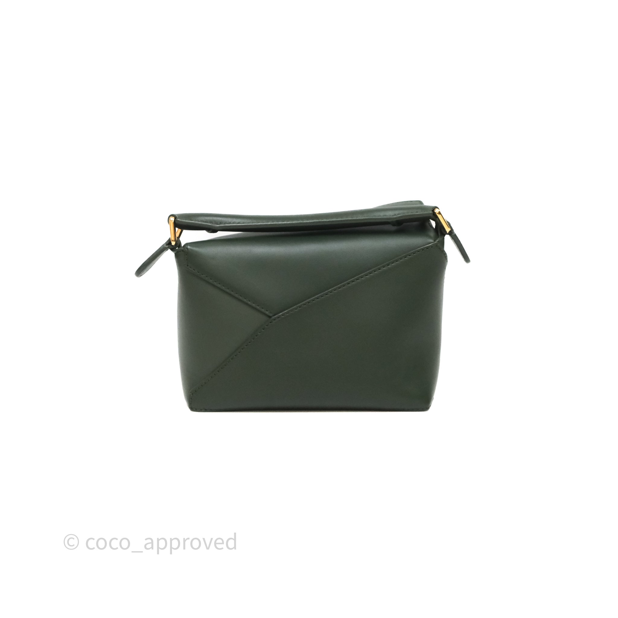 Loewe X SUNA FUJITA Mini Pandas Puzzle Bag Dark Green Calfskin