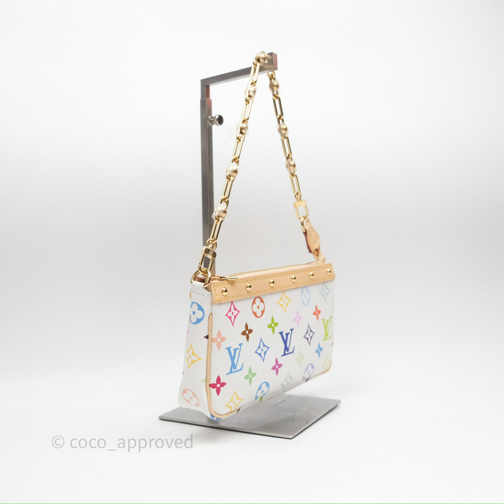 Louis Vuitton x Takashi Murakami Pochette Accessoires Multicolore Blanc Monogram Canvas