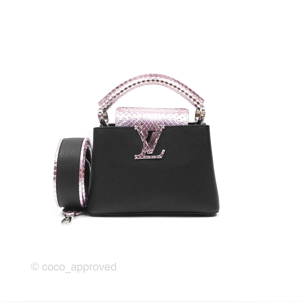 Louis Vuitton Capucines Mini Black in Taurillon Leather and Shiny Python leather