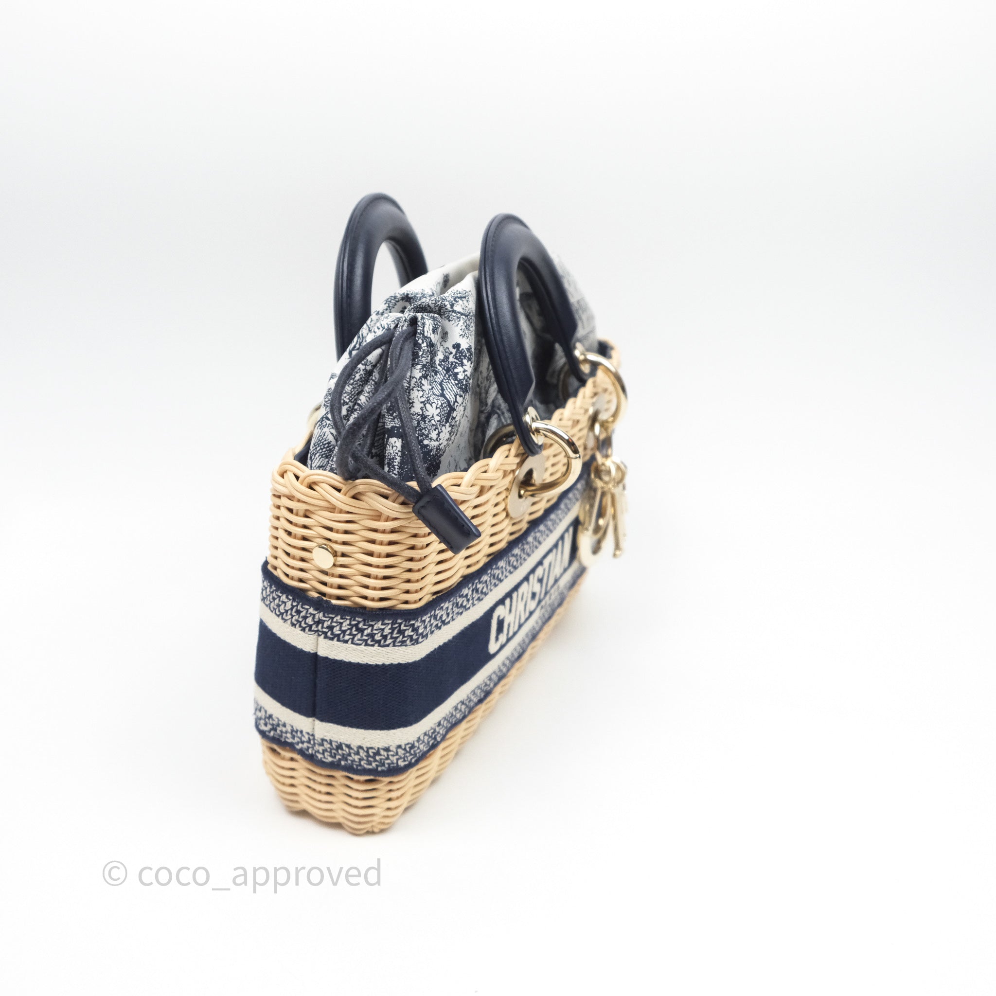 Christian Dior Dioriviera Medium Lady D-Joy Bag Natural Rattan and