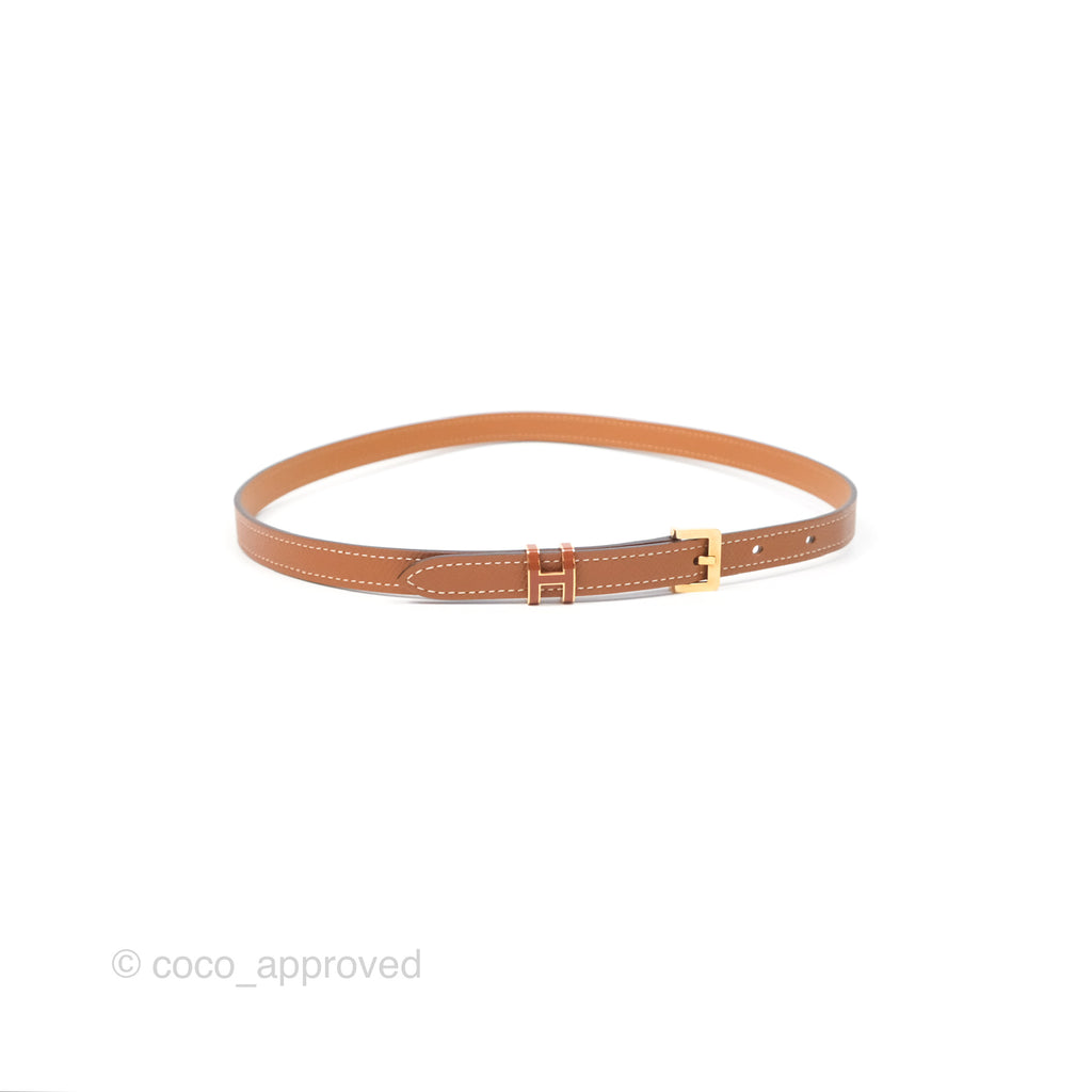 Hermès Pop H 15 Belt Epsom Gold Rose Gold Hardware