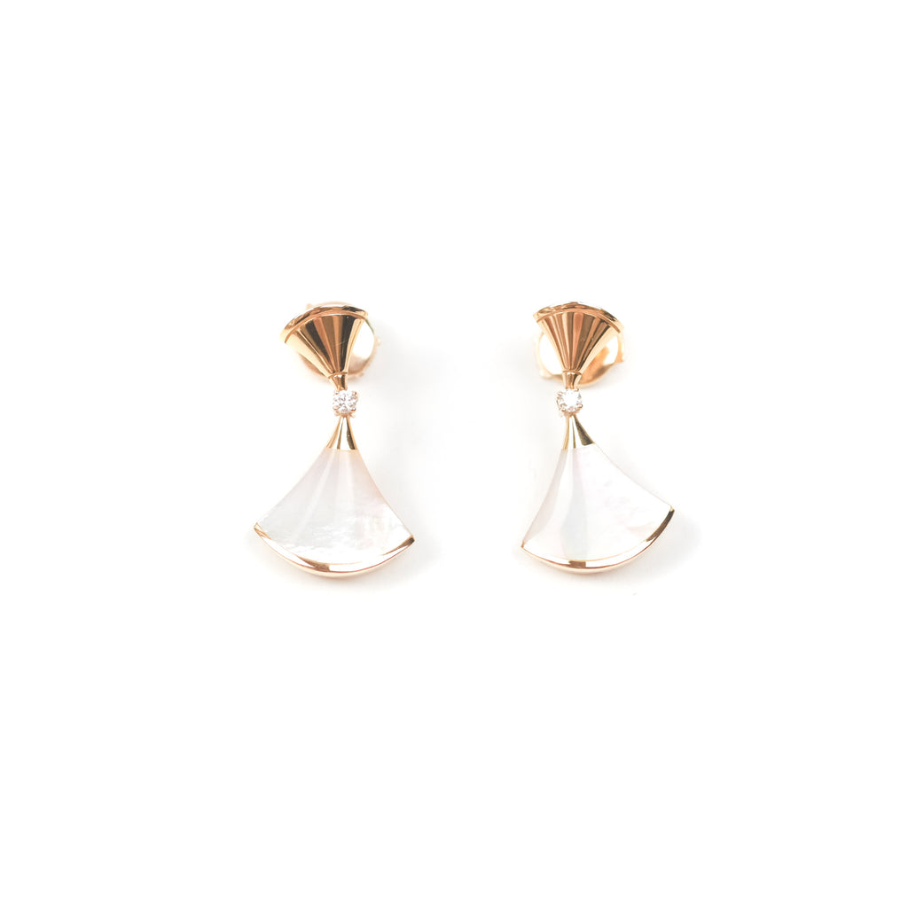 Bvlgari Divas' Dream 18K Rose Gold Mother of Pearl Diamond Earrings