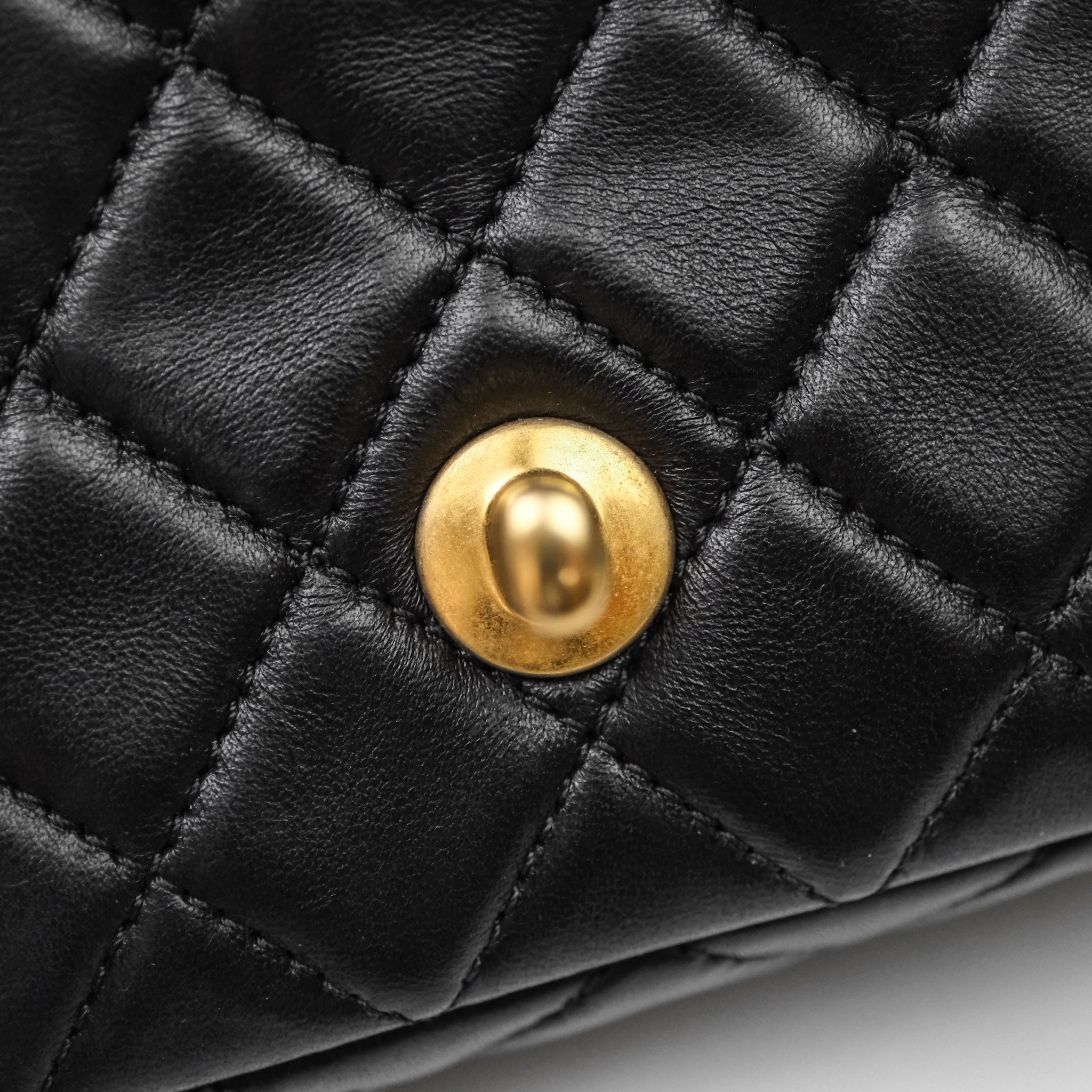 Chanel Mini Rectangular Pearl Crush Quilted Black Lambskin Aged